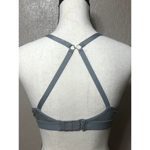Lively Push Up Bra 36B Gray The Wireless Convertible Adjustable Straps Padded - Picture 4 of 8